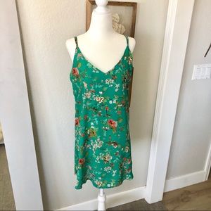 Green Floral Strappy Tank Top